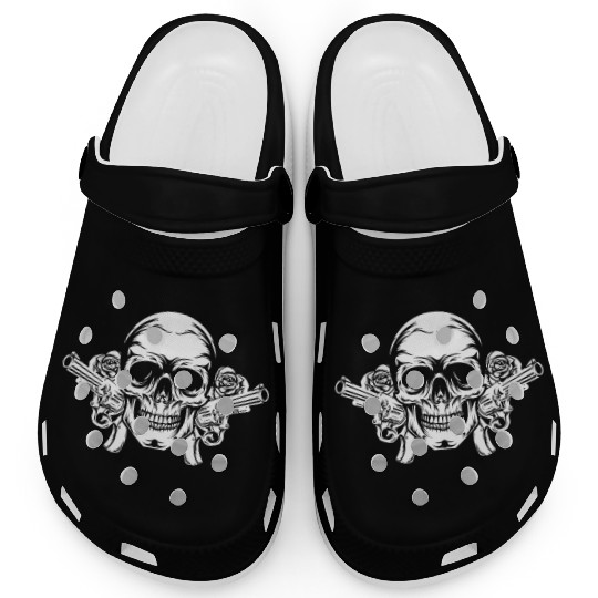 Skeleton Roses Guitar Skull Roses Guns Clogs