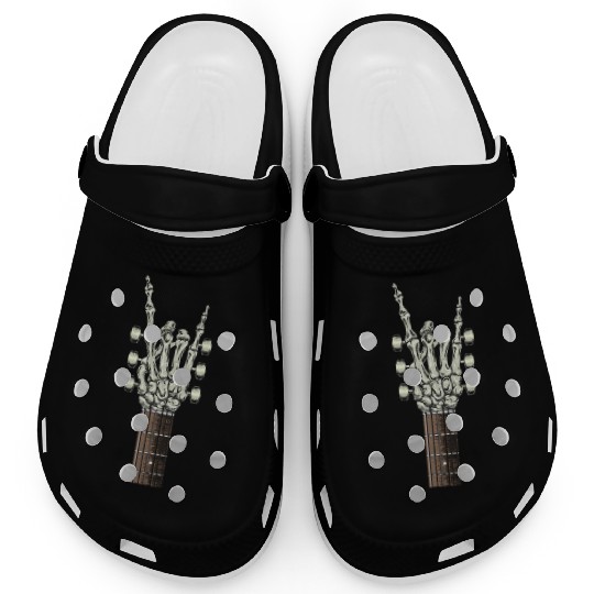 Rock On Skeleton Hand Guitar Rock Roll Rock Band Clogs