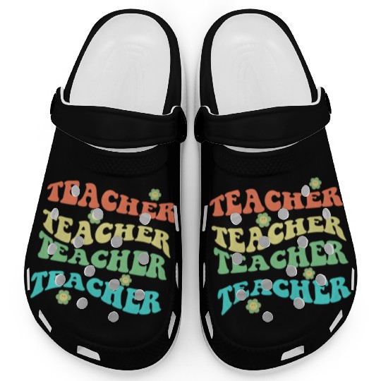 Retro Groovy In My Teacher Era Teacher Life T-Shir Clogs