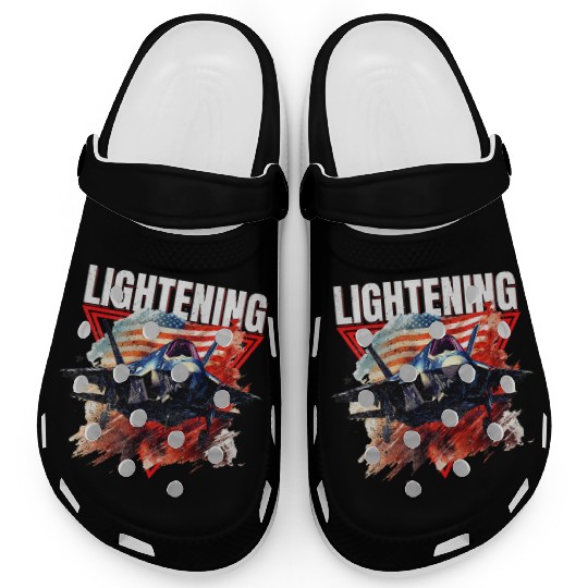 F35 Lightning Fighter Jet Plane Veteran Military Clogs