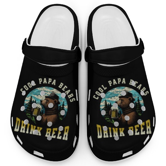 Cool Papa Bears Drink Beer Clogs
