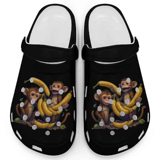 monkey play with banana Clogs