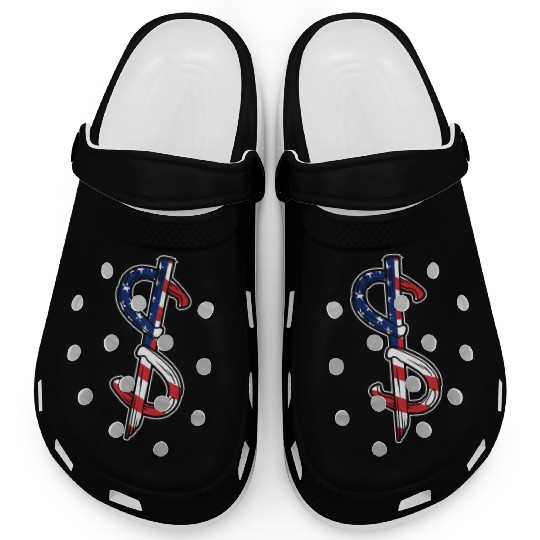 Horseshoe Pitching USA FLag Clogs