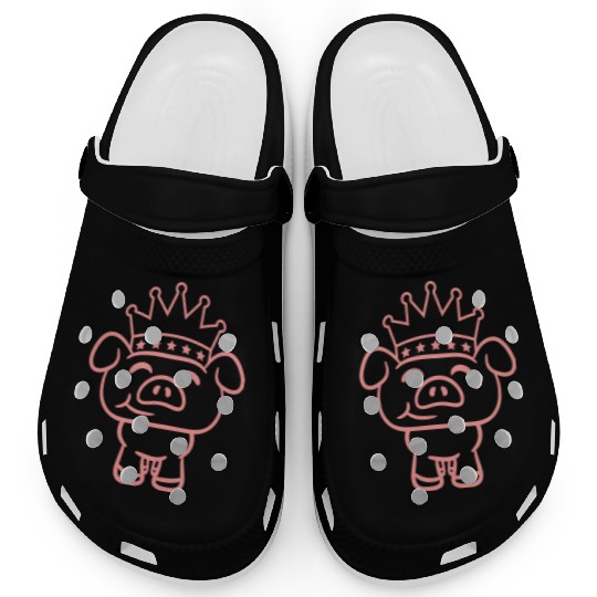 Pig King Queen Crown Prince Princess Piggy Piglet Clogs