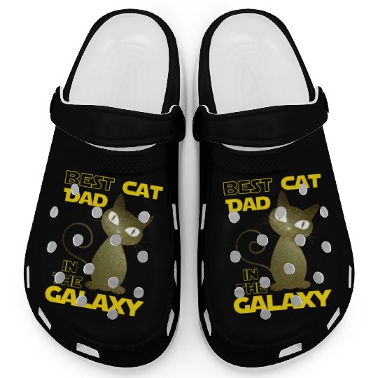 Galaxy Cat Best Cat Dad Clogs