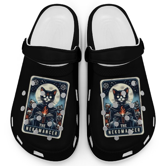 The Nekomancer Funny Tarot Necromancer Cat Pun Clogs