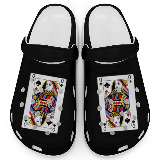 Queen of Spades Playing Card Clogs