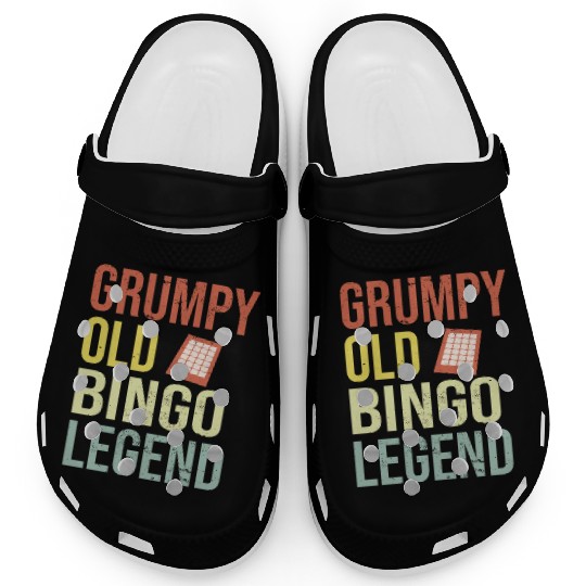 Grumpy old Bingo Legend Bingo Player Clogs