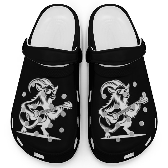 Goat Guitarist Band Design In White Clogs