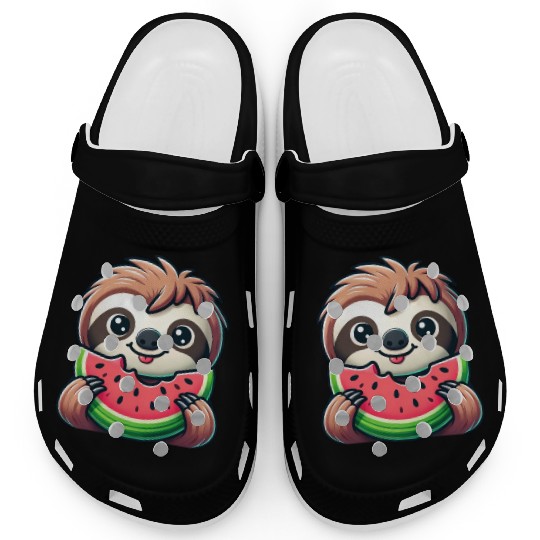 Sloth Summer Fruit Melon Clogs