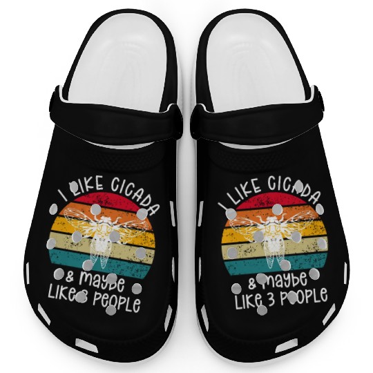 I Like Cicada & Maybe Like 3 People, Retro Sunset Clogs