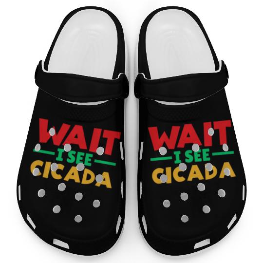 Wait I See Cicada, Colorful Cicada Spring Summer Clogs