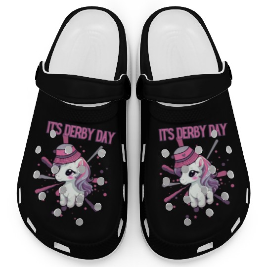 It's Derby Day Cute Horse Unicorne Hat Clogs