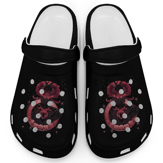 Dark samurai or devil in red and black colors Clogs