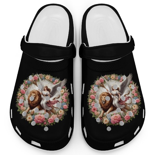 Angel on a lion Clogs