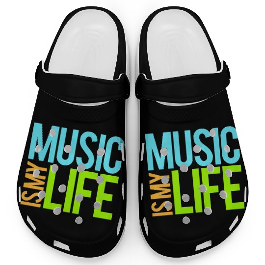 Music Is My Life Party Club Concert Sound Love Clogs
