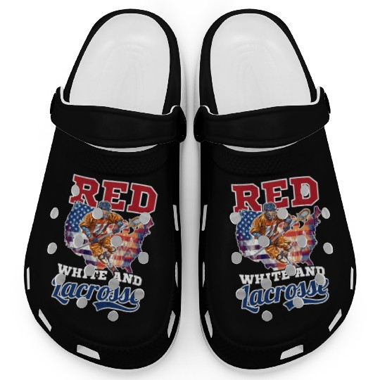 4th Of July Lacrosse Red White And Lacrosse Clogs