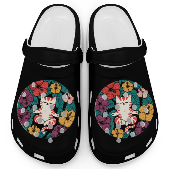 Zen Hibiscus Cat Clogs