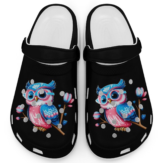 Red White and Blue Owl Clogs
