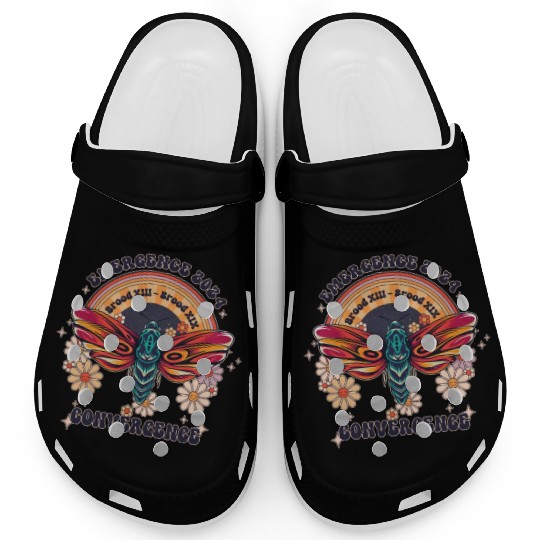 Retro Flying Insects Invasion Cicada Tour 2024 Clogs