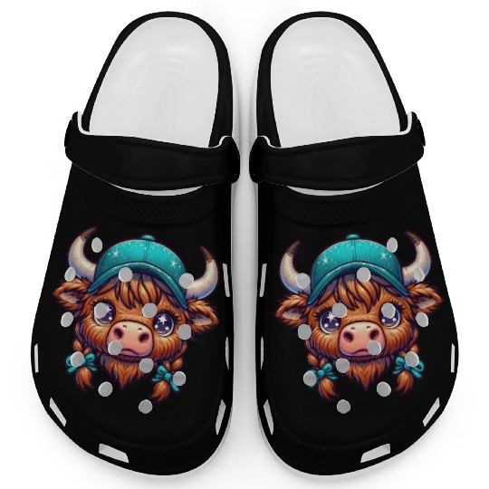 Cute Baby Highland Cow Farmer Animal Lover Clogs