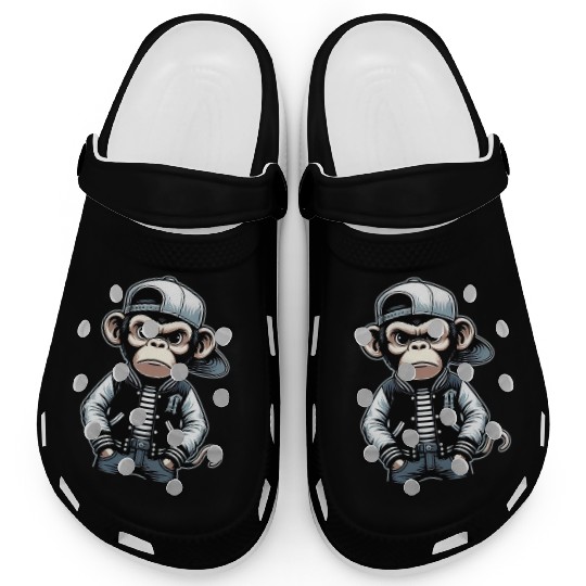 Clogs Funny of a monkey dressed as rap