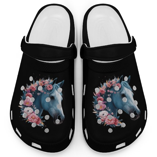Horse &Flowers Clogs