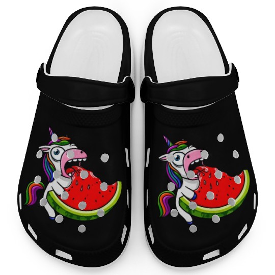 Unicorn Melon Sweet Comic Crazy Funny Quirky Clogs