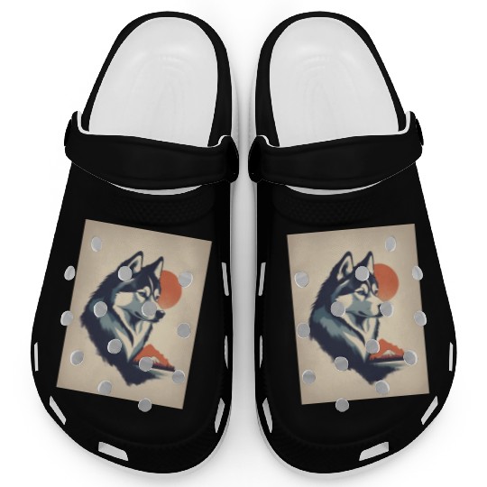 Husky Dog 3 - Japanese Old Vintage Clogs
