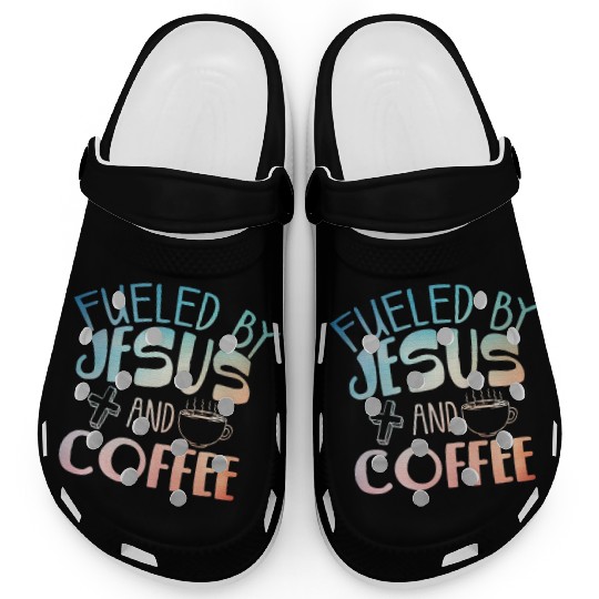 Cool Coffee Jesus Art Christian Coffee Lover Clogs