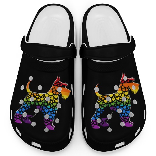 Miniature Schnauzer Rainbow LGBT Gay Pride Lesbian Clogs