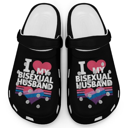 I Love My Bisexual Husband Bi Pride Bisexual Flag Clogs