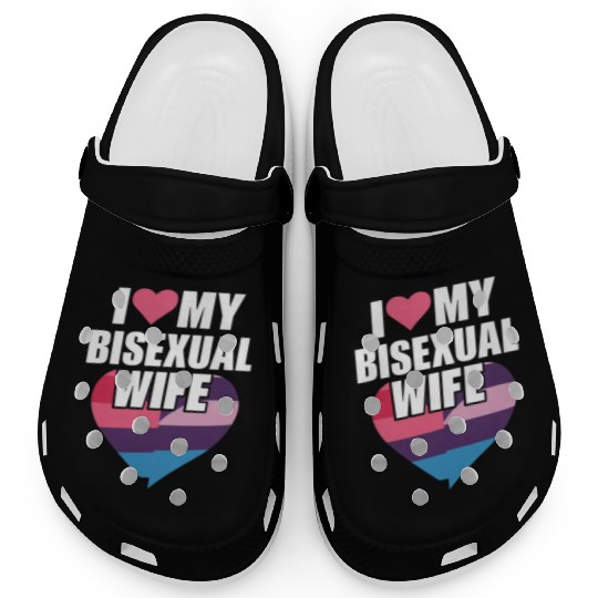 I Love My Bisexual Wife Bi Pride Bisexual Flag Clogs