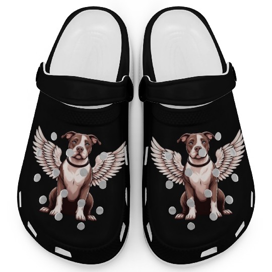 Pitbull Angel with Wings Dog Heaven Clogs