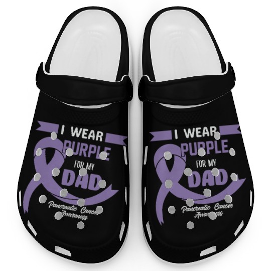 Pancreatic Cancer Support Dad Cancer Awareness Clogs