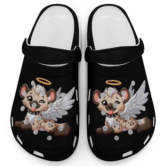 Hyena angel wings halo fantasy Clogs