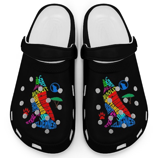 Majestic Wolf Howling in its Vibrant Habitat Clogs