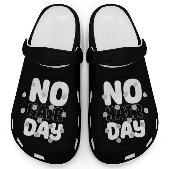 No Hair Day Funny Bald Bearded Hairstylist Clogs