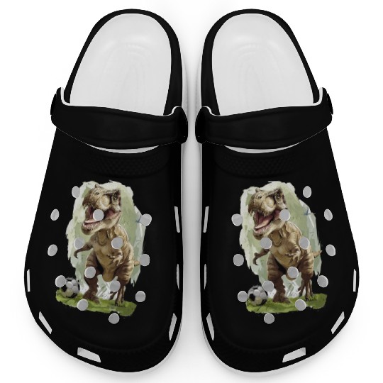 Soccer Ball Trex Dinosaur T-Rex Clogs