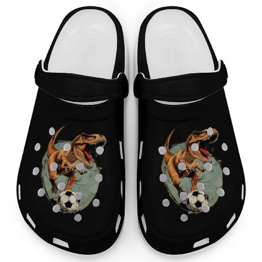 Dinosaurus Dinosaur Trex T-Rex Soccer Ball Player Clogs