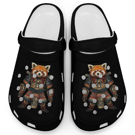 Samurai style red panda Clogs