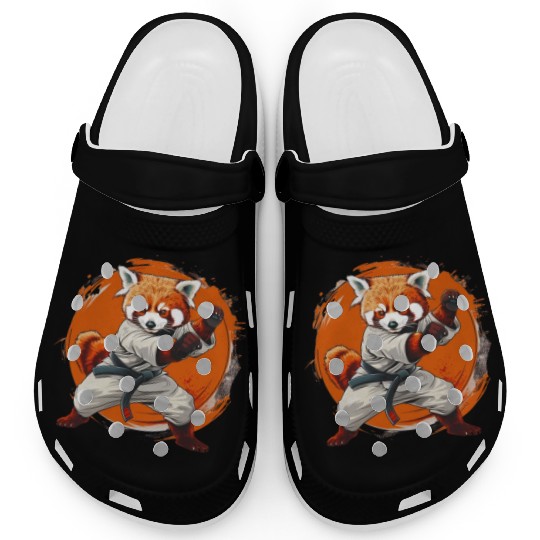 Red panda karate fighting style Clogs