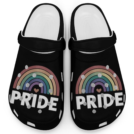 Lesbian Funny LGBT Gay Pride Rainbow Clogs