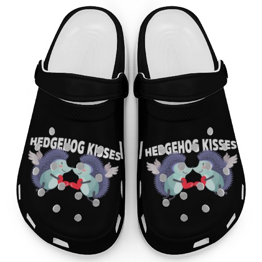 Hedgehog Kisses Funny Two Hedgehog Lover Partner Clogs