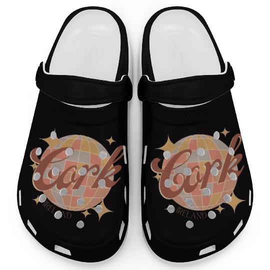 Cork City Ireland Retro Vintage Disco ball design Clogs