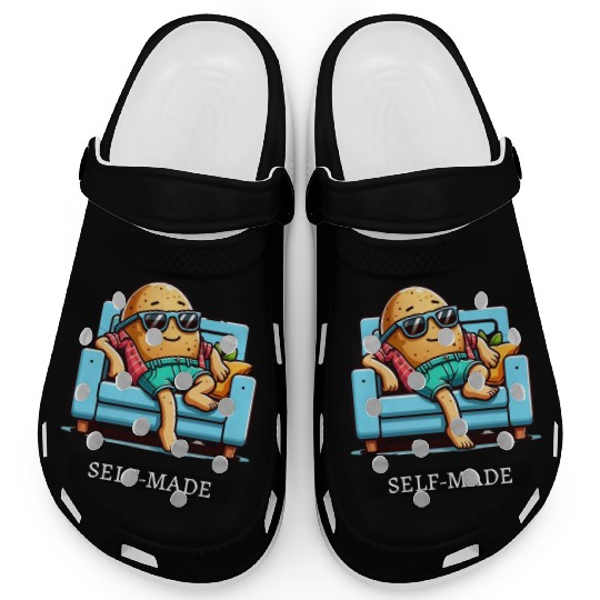 Funny Self-Made Couch Potato Lazy Tired People Clogs