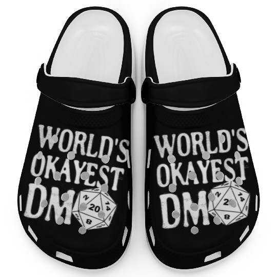World's Okayest DM D20 Dice Dungeon Dragons Gaming Clogs