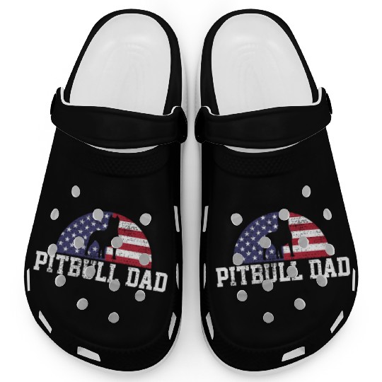 Pitbull Dad Papa Love Bond Unique Design Clogs