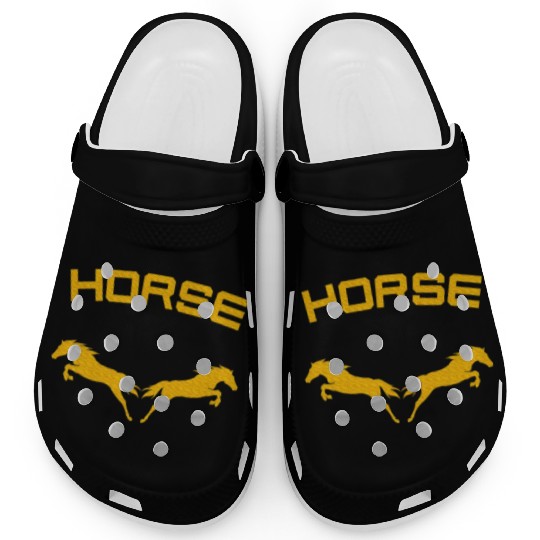 Horses Double Horse Riding Horsepower Lover T Clogs