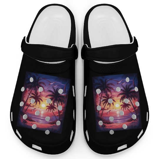 summer beach "Tropical Twilight Serenity" Clogs